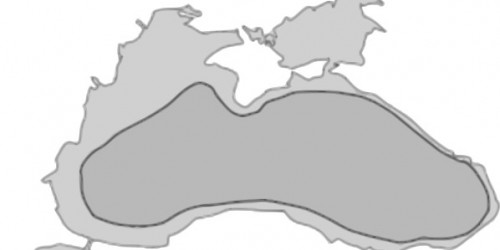 Figure 1: The Black Sea Lake (dark grey) compared to the Black Sea today. Redrawn from Gilles (2017).