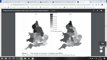 Figure 13: Map of nutritional values during the Industrial Revolution (Horrell and Oxley 2012a).