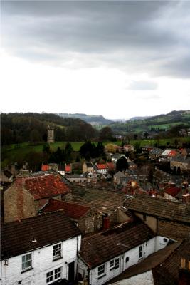 Figure 7. The view from the castle: Over Richmond and up Swaledale