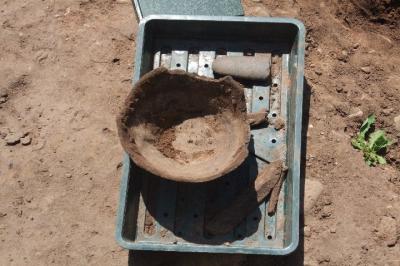 Figure 2 - Part of the Roman double pot find. (Photo credit: Author)