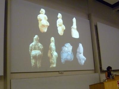 Figure 8 - Prof. Lynn Meskell presenting her and Dr. Jessica Pearson's paper on the alternative interpretations of figurines from Çatalhöyük, based on isotope analysis of humans (Image Copyright: D. Altoft; kind permission of L. Meskell)