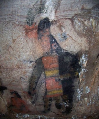 Figure 2: Photograph of Juxtlahuaca Painting 1, Figures A and B (Image Copyright: Arnaud F. Lambert)