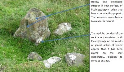 Figure 3: Probable non-anthropogenic altar at Barningham Moor site (Image Copyright: Alex Loktionov)
