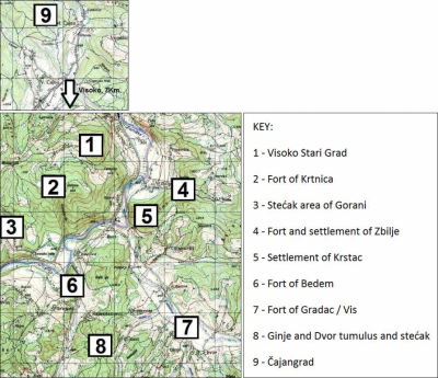 Figures 3 and 4: Sites in the central basin of Visoko immediately south of the town and [9] 7 km to the north (Reproduced with kind permission of AIR)