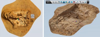 Figures 1 & 2. Two features in which the base is hard to plan due to it being cut into the bedrock (Image Copyright: R. P. Barratt).