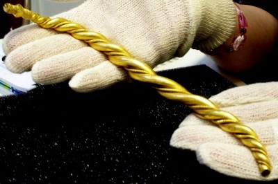 Viking gold arm ring. (Credit: author. Used by permission; York Museums Trust (Yorkshire Museum))