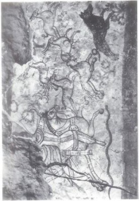 Figure 20. (Top Left) Dura Europos hunting scene. Vermaseren, M.J. 1956, CIMRM 52.