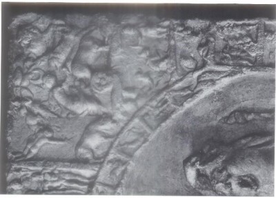 Figure 22. (Bottom Left) Osterburken .Another scene of Mithras shooting an arrow, with two figures before him. Vermaseren, M.J. 1956, CIMRM 1292.