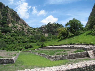 Plate 1: Photograph of the reconstructed ballcourt at Chalcatzingo. Source: Lambert. A. F.