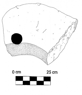 Plate 3: Scale drawing of the stone ballcourt ring segment from Chalcatzingo. Source: Lambert. A. F.