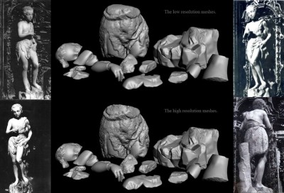 Reconstruction of a Spanish statue destroyed during the Spanish Civil War using laser scans of surviving fragments, scanned with a DIY David Laserscanner setup. Credit: hal (http://tinyurl.com/ptls6f)