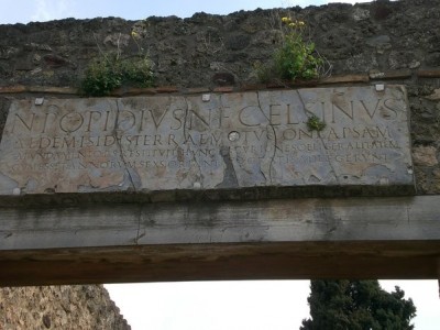 Dedicatory inscription of the Temple of Isis, Pompeii.